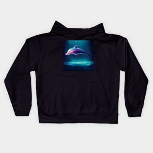 Beautiful Smiling Pink Dolphin Kids Hoodie